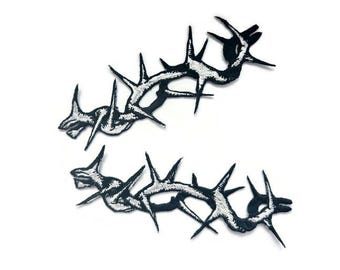 Barbed Wire Patch iron-on set2p