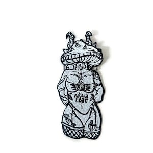 Psychedelic Mushroom Spirit Embroidered Patch - Iron-On/Sew-On Mystical Fungi Applique