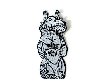 Psychedelic Mushroom Spirit Embroidered Patch - Iron-On/Sew-On Mystical Fungi Applique