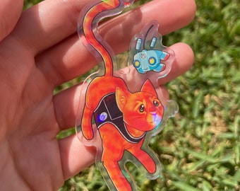 Stray Cat Holographic Acrylic Keychain
