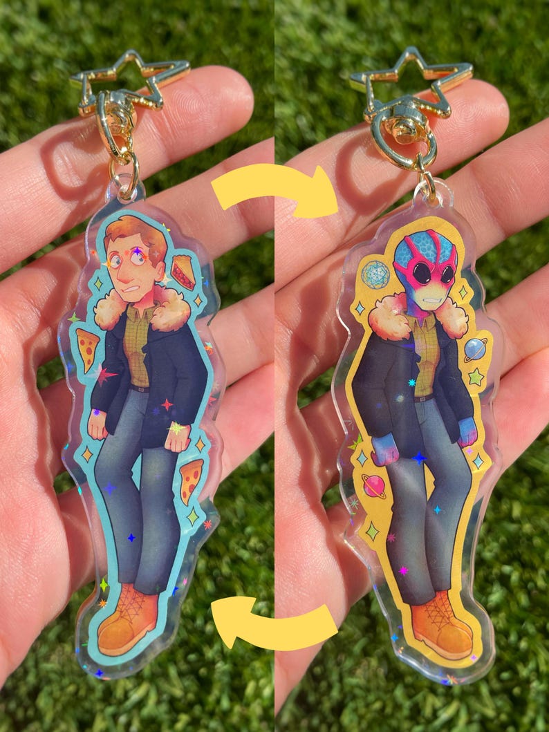 Harry Vanderspeigle (Resident Alien) Holographic Double Sided Keychain image 1