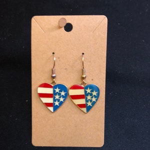 Heart shaped flag earrings