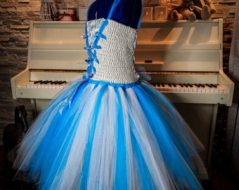 Robe tutu bleue et blanche