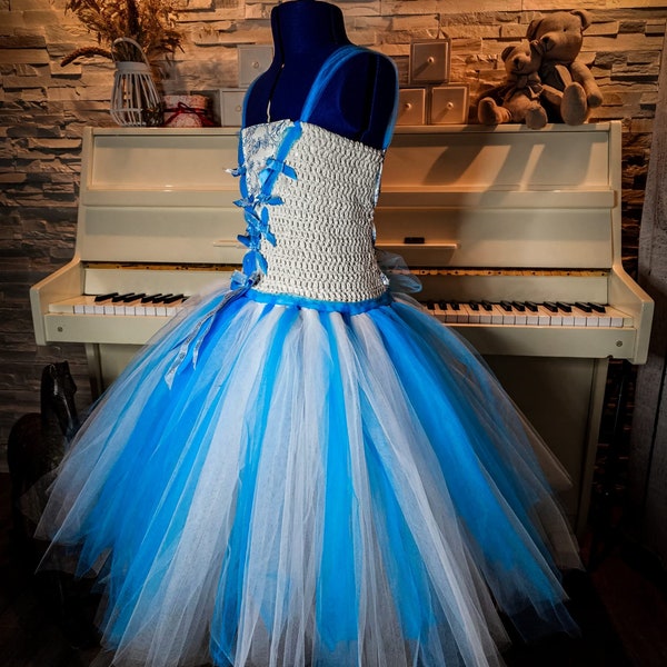 Robe tutu bleue et blanche