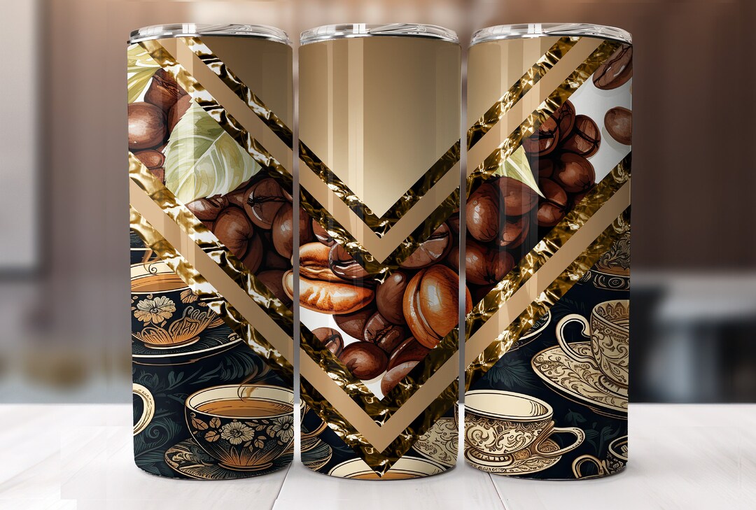 Coffee Lovers 20oz Skinny Tumbler Sublimation Design Png Wrap-straight ...