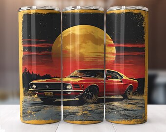 Coche antiguo 20oz Envoltura de sublimación de vaso flaco Png-patrón recto y diseño de sublimación de vaso flaco cónico-20oz-Descarga digital PNG.