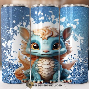 Cute Chinese Dragon sublimation Tumbler wrap PNG-straight & tapered pattern-20oz Skinny Tumbler Sublimation Design-Digital Download PNG.