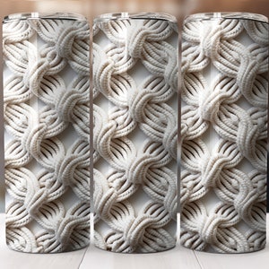 3D Crochet-knitting 20oz tumbler wrap design Png-straight & tapered pattern-20oz Skinny Tumbler Sublimation Design-Digital Download PNG.
