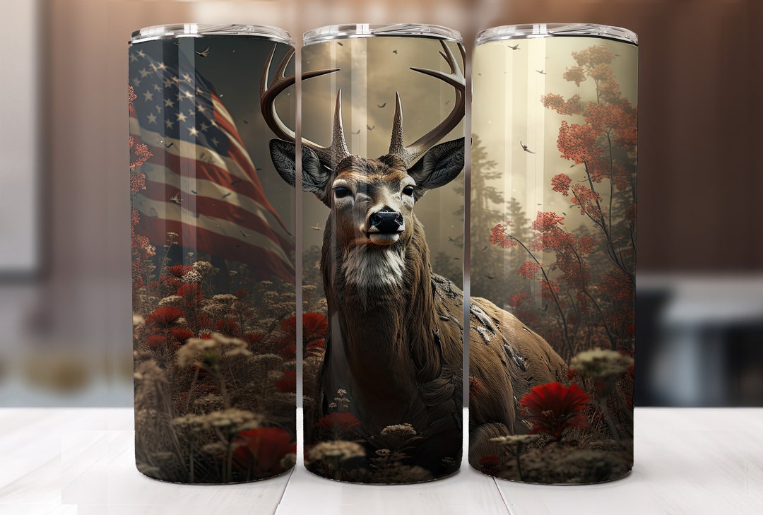Deer Camo in Forest 20oz Skinny Tumbler Sublimation Png Wrap -american ...