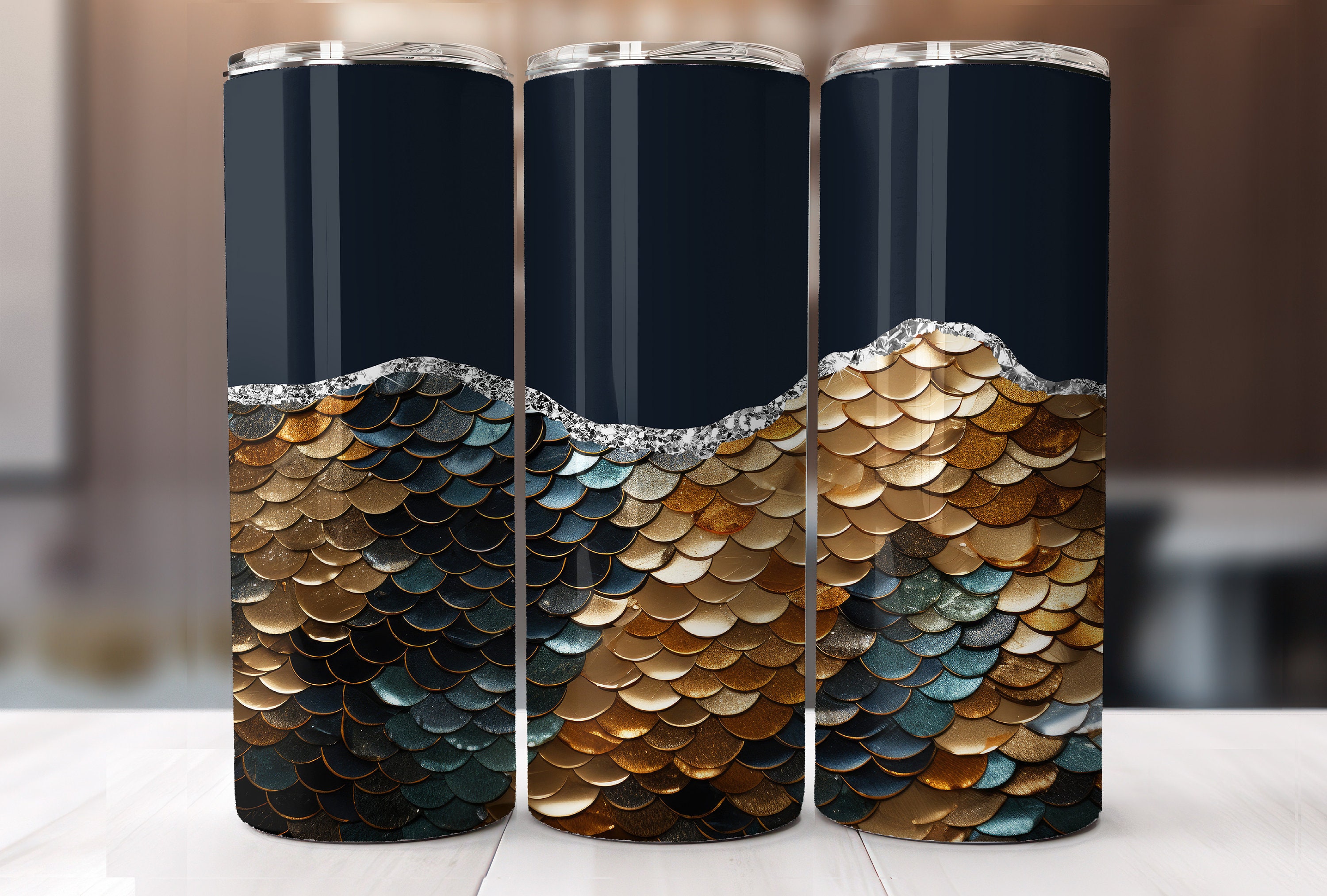 Gold mermaid scale tumblers sublimation wrap Png-straight & tapered pattern-20 oz Skinny Tumbler Sublimation Design-Digital Download PNG.