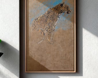 Famous Jaguar Sketch Canvas Wall Art, John Macallan Swan Woodlan Animal Art Print
