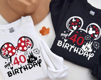 Personalized My 40th Birthday Shirt, Mouse Ears Sweatshirt,  Disneyland Hoodie, Disney Squad Tshirt,Minnie 40 Years Old, Gift For Woman Tee