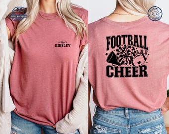 Custom Name Football Cheer Mom Sweatshirt, Sports Fan Hoodie, Cheerleader Mom Tee, Football Season Gift