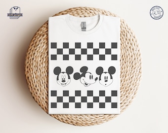 Checkered Retro Mickey Shirt, Vintage Mickey 1928 Sweatshirt, Disneyland Trip Hoodie, Disneyworld Tee, Cute Disney T-shirt, Checkered Mickey