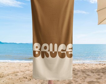 Custom Name Beach Towel, Personalized Travel Towel For Girls, Trip Towel For Family, Summer Bath Towel