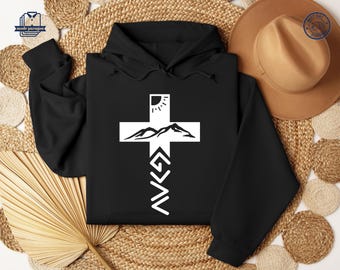 God Greater Than Highs and Lows Faith Shirt, Scripture Sweatshirt, Bible Verse Hoodie, Cross T-shirt, Christian Tee, Bible Jesus Lover Gift