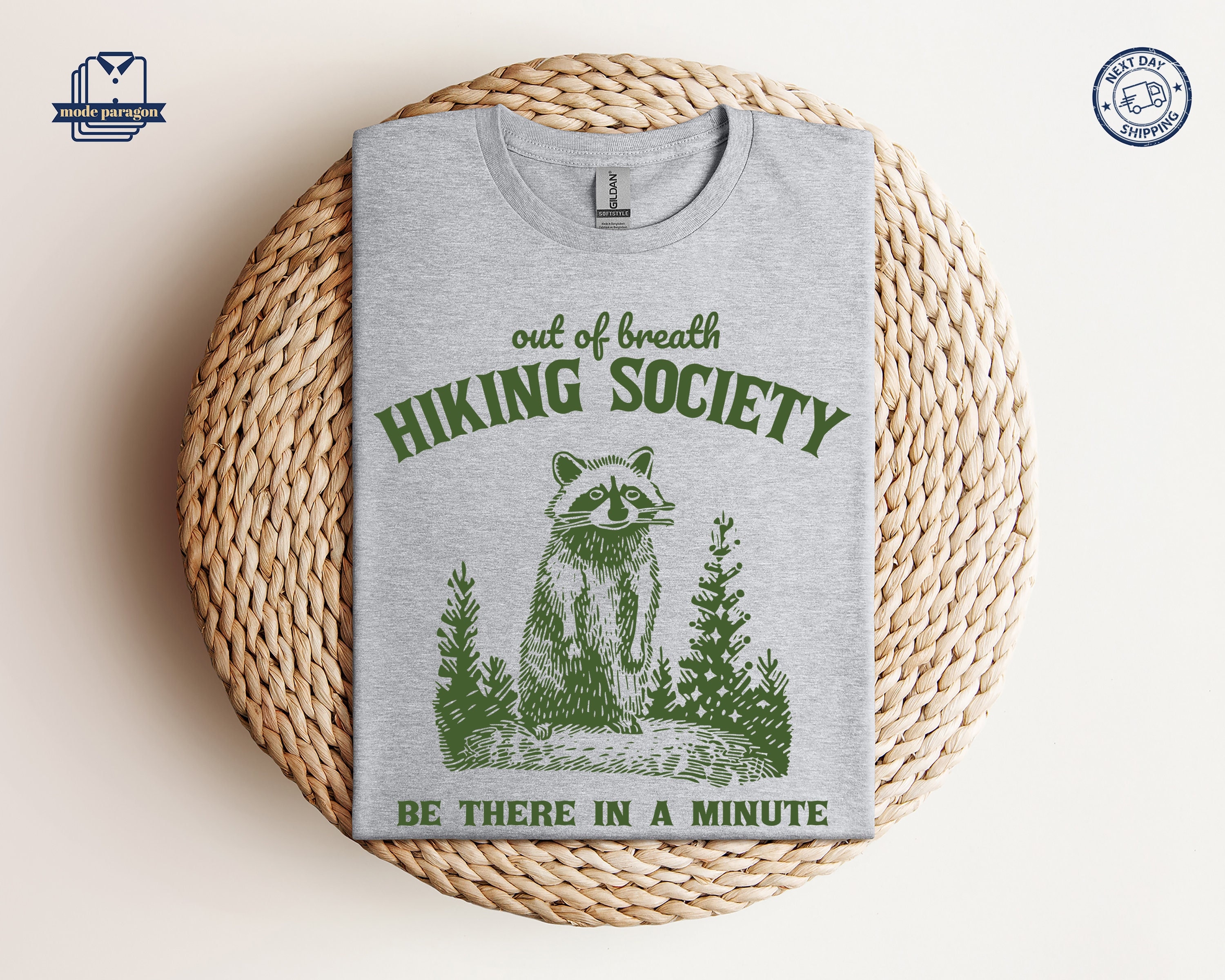 Out of Breath Hiking Society Shirt, Racoon Sweatshirt, Trash Panda 