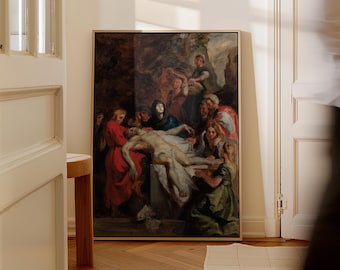 Christian Canvas Wall Art, Eugène Delacroix The Entombment Print, Christ Burial Religious Home Decor, Bible Story Poster