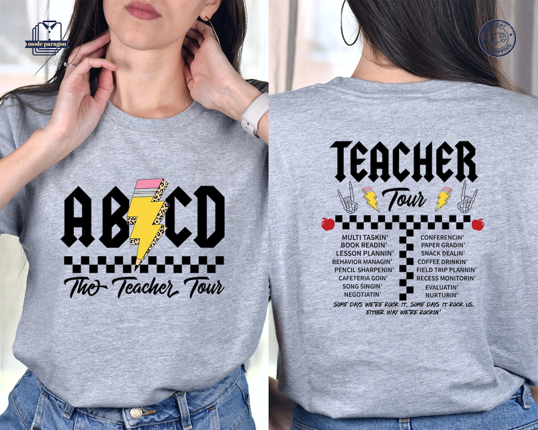 Abcd the Teacher Tour Shirt, Rock and Roll Teacher Sweatshirt,teacher ...