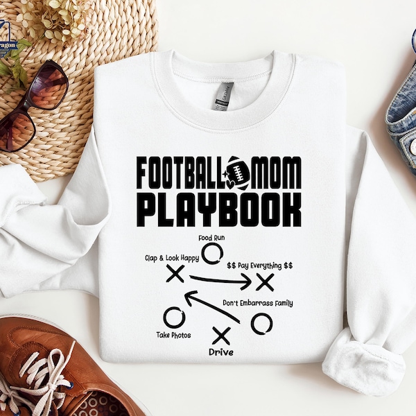 Football Mom Playbook Shirt, Football Mama Sweatshirt, Sports Mom Hoodie, Coach T-shirt, Game Day Tee, Football Player Gift, Football Season