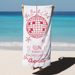 Personalized Name The Beach Club Towel, Custom Bridal Towel for Bachelorette Trip, Wedding Gift for Bride, Bridesmaid Gifts,Pool Party Towel