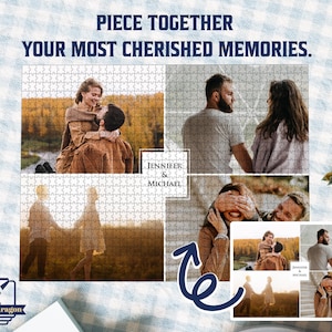 Custom Name Photo Collage Puzzle,Jigsaw Puzzle,Personalized Text Wooden Puzzle,Photo Puzzle Anniversary,Family Picture Puzzle,Valentine Gift