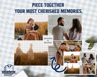 Custom Name Photo Collage Puzzle,Jigsaw Puzzle,Personalized Text  Puzzle,Photo Puzzle Anniversary,Family Picture Puzzle,Valentine Gift