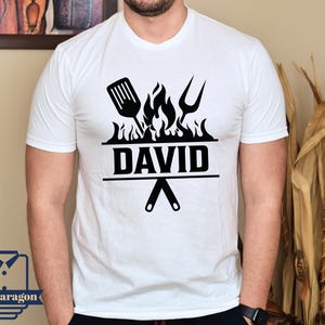 Custom Name Grill Dad Shirt, Father Shirt, Personalized Barbecue Grill Dad, Grilling Barbecue Dad Sweatshirt, Fatherhood Shirt, Camping Tee