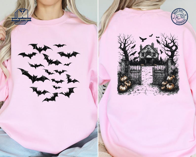 Halloween House Shirt, Bat Sweatshirt, Horror Hoodie, Spooky Season
