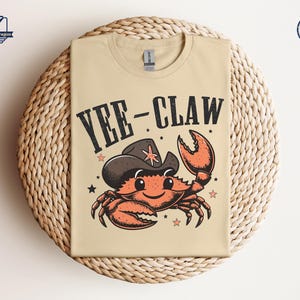 Cowboy Crab Shirt, Funny Western Gift, Yee Claw Sweatshirt, Crawfish Hoodie, Spring T-shirt, Animal Summer Tee, Wild West,Funny Cowboy Crab