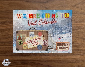 Custom Family Travel Jigsaw Puzzle, Unique Vacation Game Night Gift For Travelers
