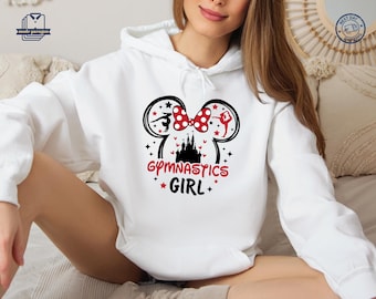 Disney Gymnastics Girl Shirt, Minnie Mouse Ears Castle Sweatshirt,Gymnastics Gift for Mom,Disney Vacation Hoodie,Disney Shirts For Girls Tee