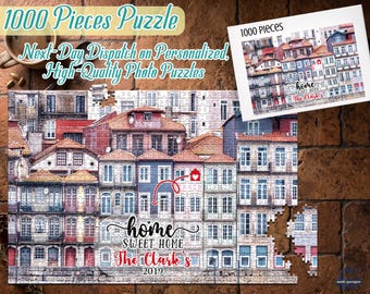 Custom Couple Home Photo Jigsaw Puzzle, Game Gift For Newlywed, Unique Name Puzzle