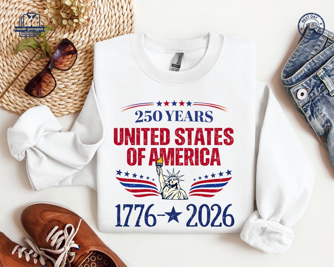 United States of America 250 Years Sweatshirt, American Flag Shirt, USA ...