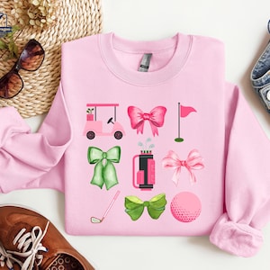 Preppy Coquette Golf Shirt, Funny Golf Lover Sweatshirt, Golf Season Hoodie, Golf Tournament Tee, Golf Wives Social Club, Retro Golf T-shirt
