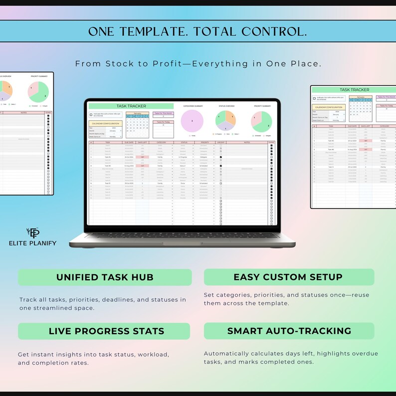 Task Tracker Spreadsheet Google Sheets | To-Do List Template | Rainbow immagine 2
