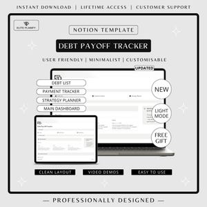 Debt Tracker Notion Template | Debt Payoff Tracker | Debt List & Payment Strategy Planner