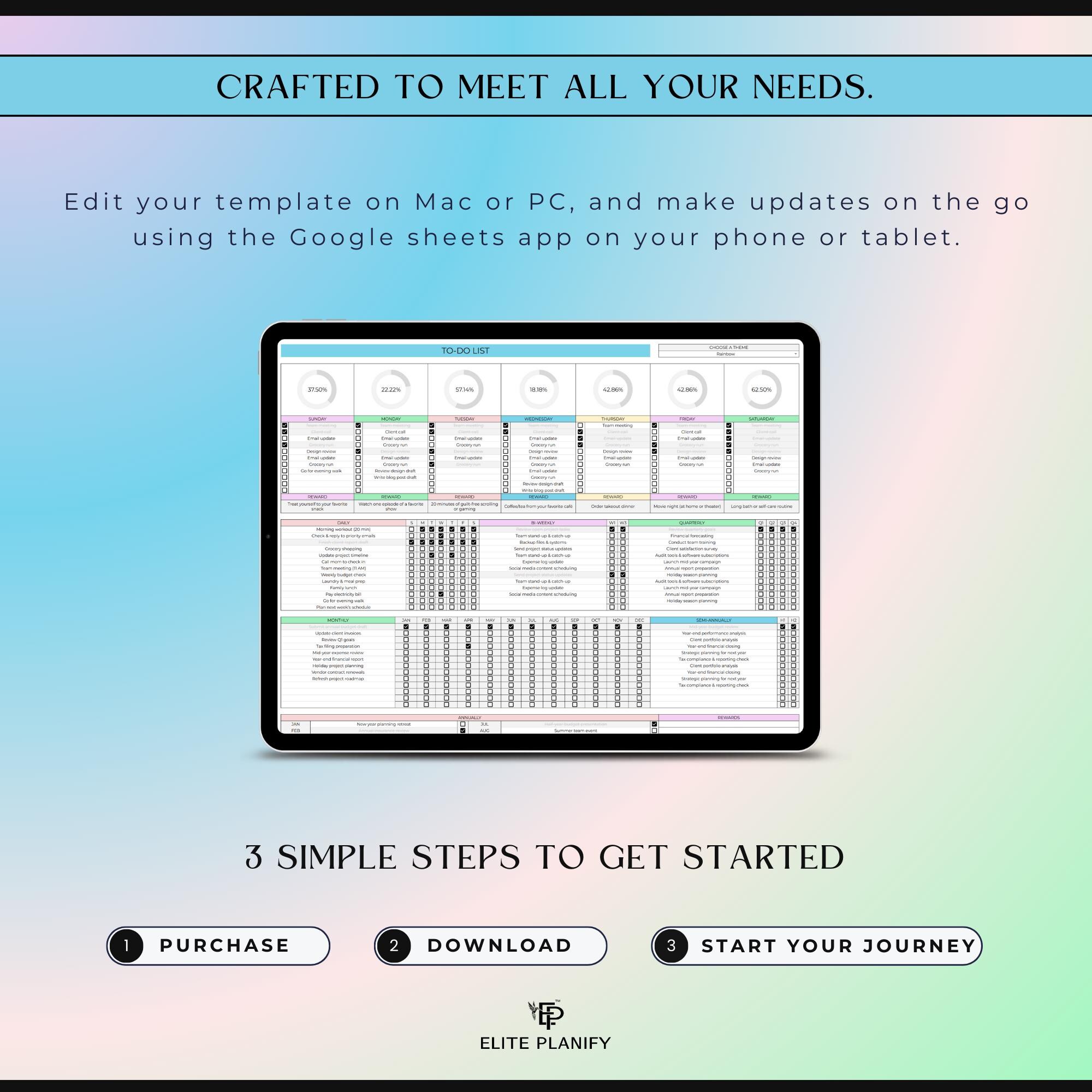 ADHD To-do List | Task Tracker Template Google Sheets | Editable ...