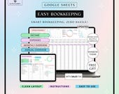 Easy Bookkeeping Template Google Sheets | Small Business Finance Spreadsheet | Income & Expense Tracker | Rainbow