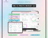 Ultimate Budget Spreadsheet Google Sheets Budget Planner | Monthly and Annual Budget Tracker with Debt, Bills & Savings Tracker | Rainbow