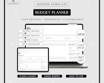 Notion Budget Planner Template | Income, Expense & Savings Tracker | Digital Budget Organizer