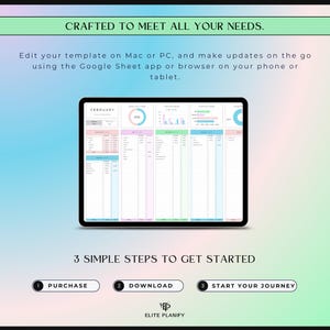 Meal & Budget Planner Spreadsheet Bundle Google Sheets | Meal Planner, Grocery Tracker, Bill Calendar and Monthly Budget Planner image 9