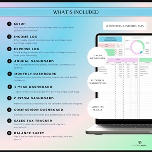 Small Business Bookkeeping Google Sheets | Income & Expense Tracker Spreadsheet | Bookkeeping Template afbeelding 8