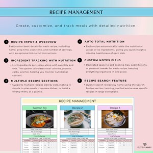 Meal & Budget Planner Spreadsheet Bundle Google Sheets | Meal Planner, Grocery Tracker, Bill Calendar and Monthly Budget Planner image 4