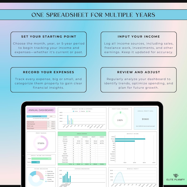 Small Business Bookkeeping Google Sheets | Income & Expense Tracker Spreadsheet | Bookkeeping Template afbeelding 5