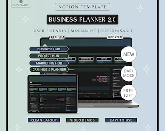 Notion Business Planner Dark Mode | Ultimate Business Management Dashboard for Professionals