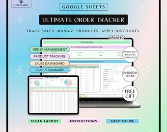 Ultimate Order Tracker Google Sheets Template | Track Orders Easily | Rainbow