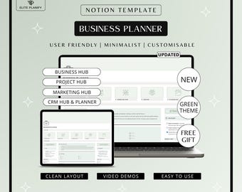 Notion Business Planner Template | Sage Green Edition | Ultimate Business Planner