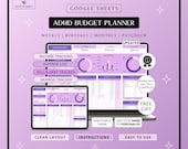 ADHD Budget Planner Google Sheets | Debt, Bills and Savings Tracker | Pink & Purple | ADHD Friendly
