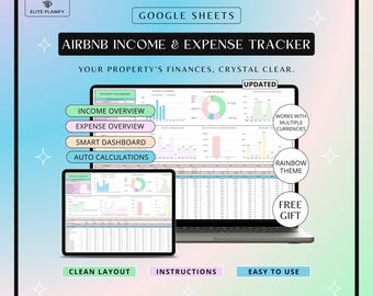 Airbnb Template Income & Expense Tracker Google Sheets | Airbnb Host and Rental Property Management Template